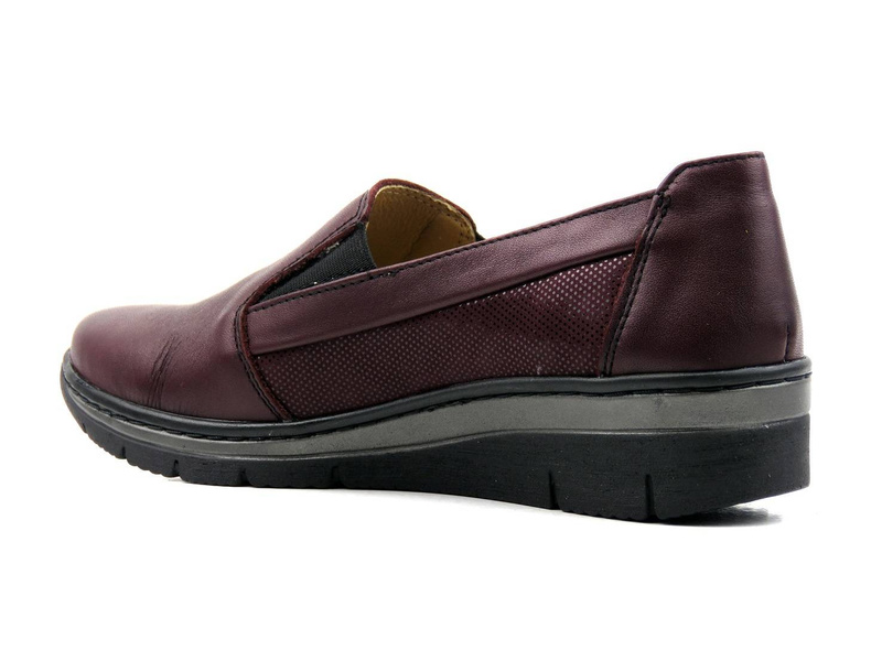 Półbuty damskie typu slip on - Helios Komfort 350-2, ciemna wiśnia 2