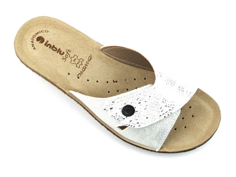 Klapki damskie na rzep - INBLU 26-79, białe