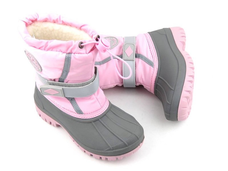 Śniegowce dziecięce LEE COOPER LCJ-21-44-0521K, różowe z regulacją