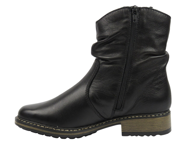 Botki damskie ocieplane - RIEKER Z6883-00, czarne