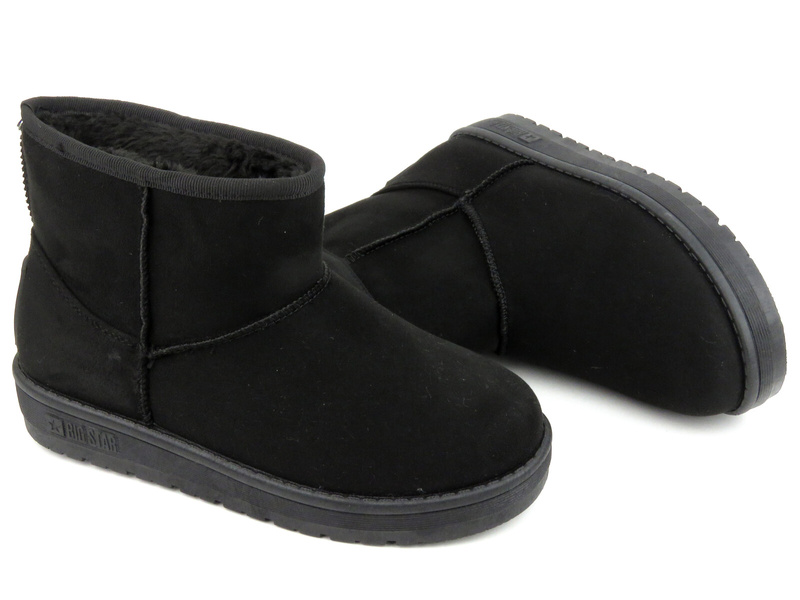 Botki, śniegowce damskie wsuwane - BIG STAR MM274158, czarne