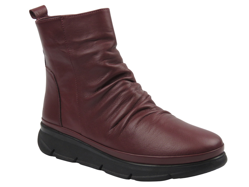 Botki damskie Nika Komfort 0452-505, burgund