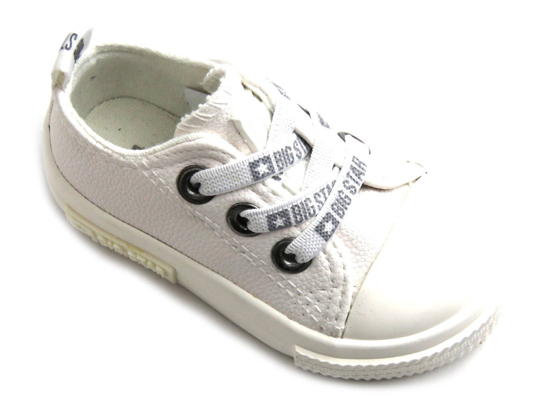 Trampki dziecięce ze skóry ekologicznej - Big Star KK374058, białe