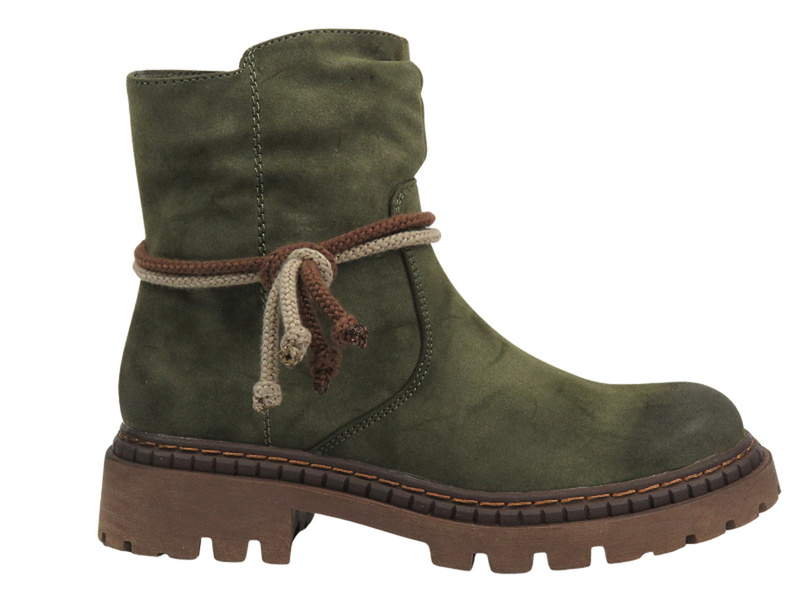 Botki Damskie, Workery - Potocki 24-54305 Zielone Na Zamek