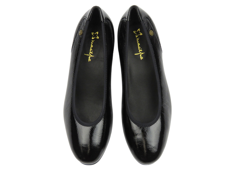 Czółenka damskie ze skóry lakierowanej - MACIEJKA P7223-01/00-7, czarne