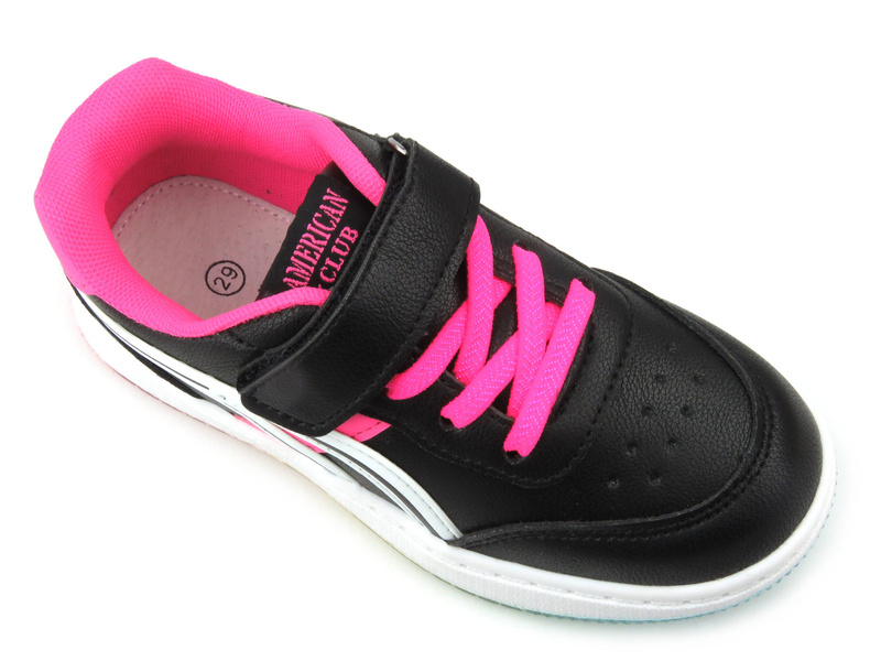 Sneakersy, trampki dziecięce sportowe - American Club XD71/23, czarne