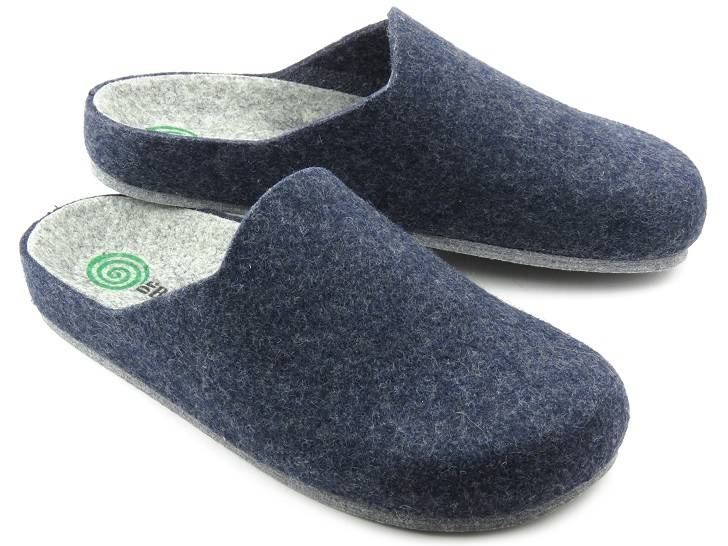 Kapcie męskie z naturalnego filcu - BRINKMANN 220215, granatowe