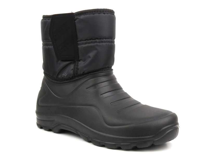 Ciepłe śniegowce męskie na rzep - OLIMP CM-322, czarne