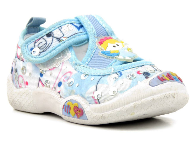 Wygodne kapcie dziecięce z wróżką - AMERICAN CLUB 201, jasnoniebieskie