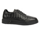 Skórzane Sneakersy Męskie - JOHN DOUBARE 603-10 Czarne Sznurowane