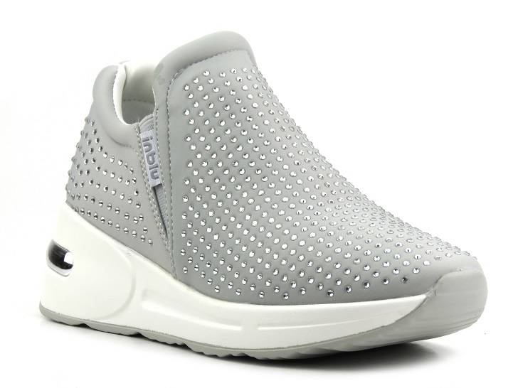 Buty damskie sportowe wsuwane - INBLU IN000284 GHIACCO, srebrne