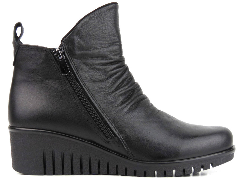 Botki damskie na dwa suwaki - COMFORTABEL 962319, czarne