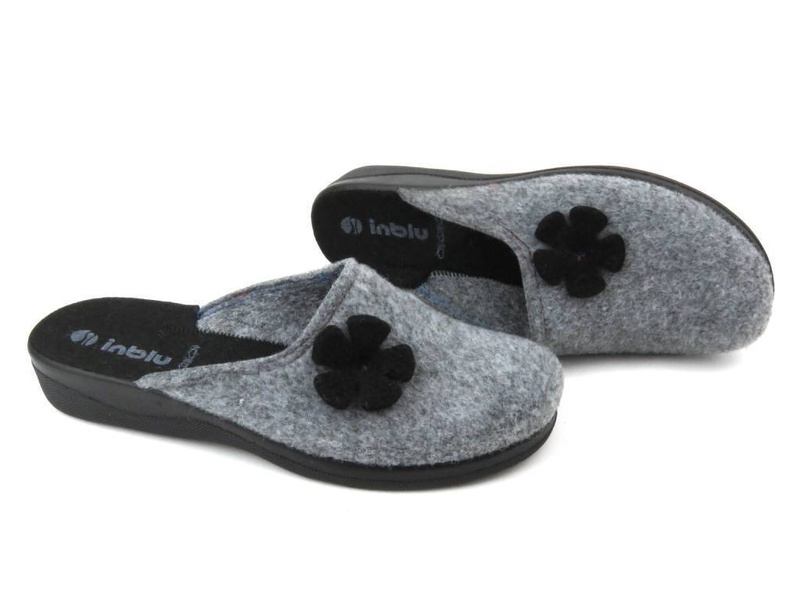 Kapcie, pantofle damskie filcowe - INBLU CA-116, srebrne