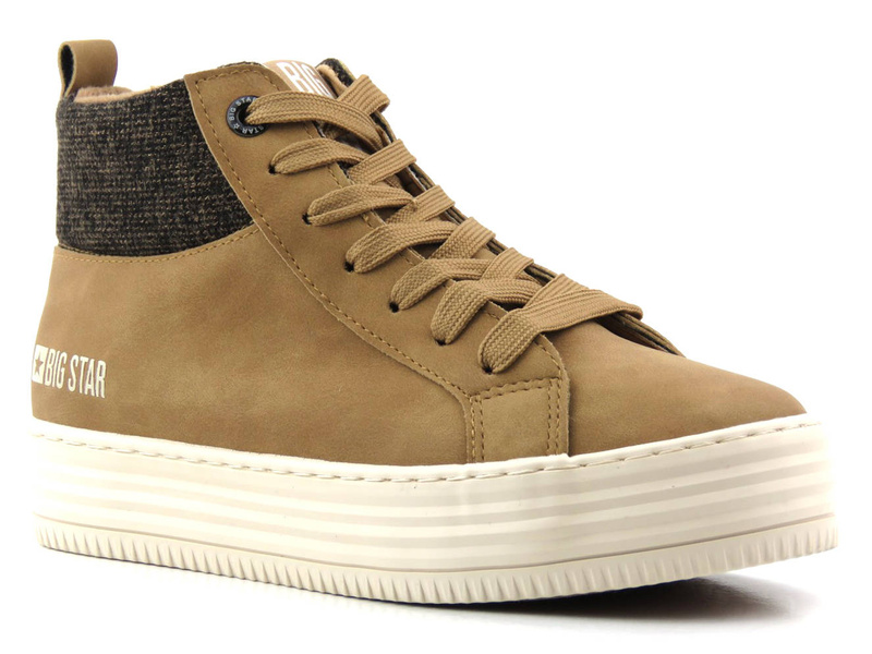 Ocieplane trampki damskie - BIG STAR II274145, camel