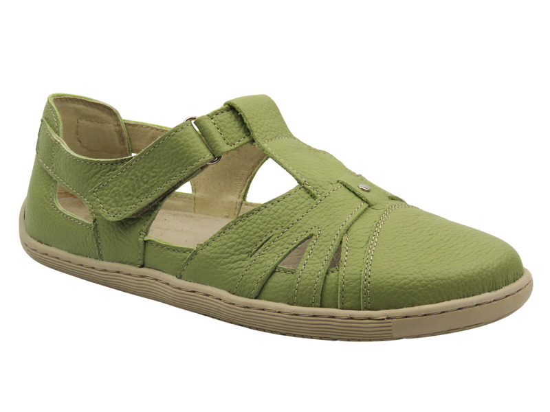 Barefoot skórzane minimalistyczne półbuty damskie zielone Helios Komfort 466