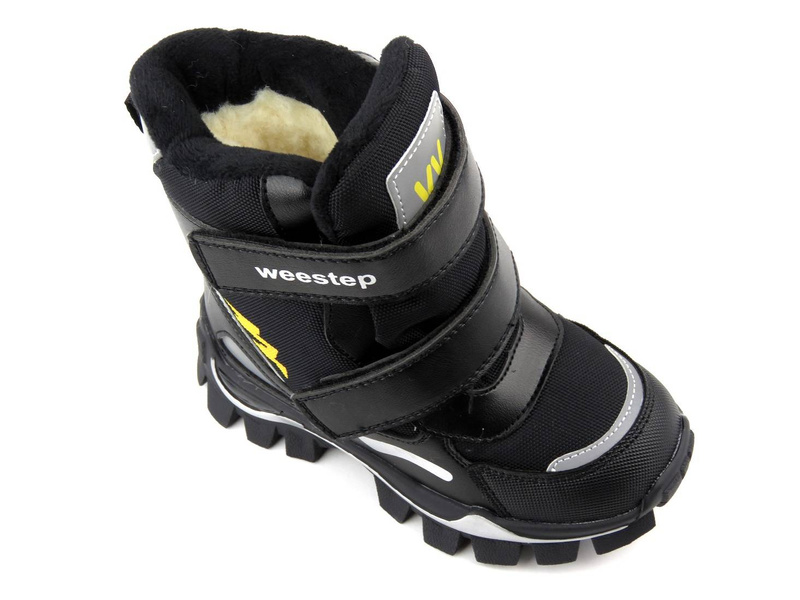 Śniegowce dziecięce z wełną - WEESTEP R076857885BK, czarne