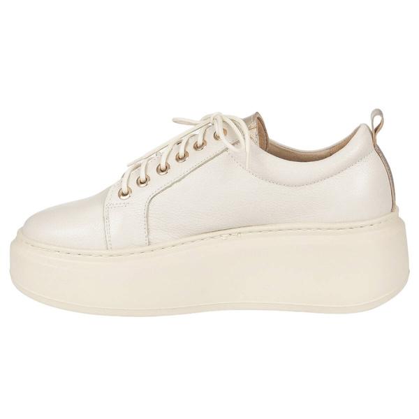 Sneakersy damskie na platformie - Syrena P-246A, beżowe