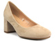 Eleganckie buty damskie na klocku - Potocki 24-12340, beżowe