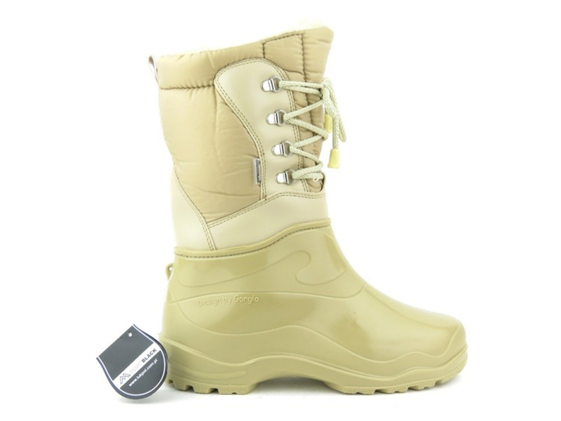 Wodoodporne śniegowce damskie z wełną - Łukpol Mount Black, beżowe