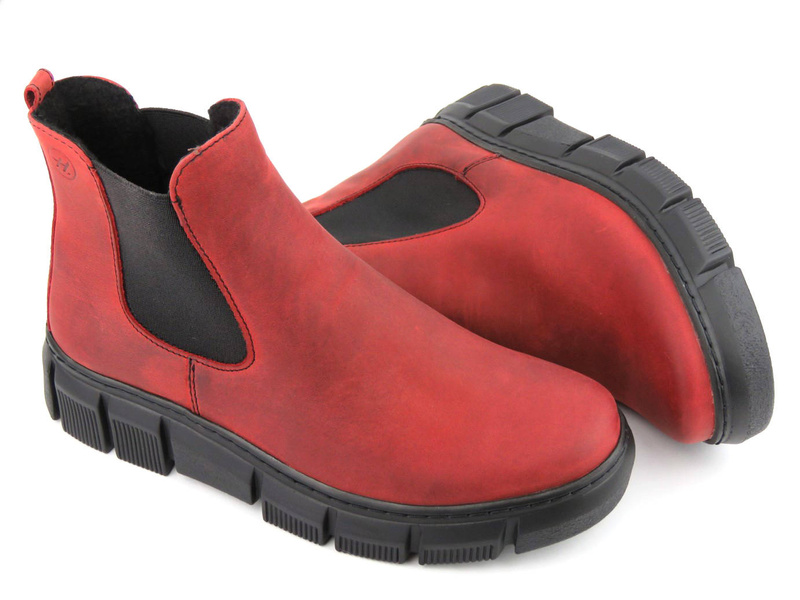 Skórzane sztyblety damskie polskiej marki HELIOS Komfort 510S, bordo