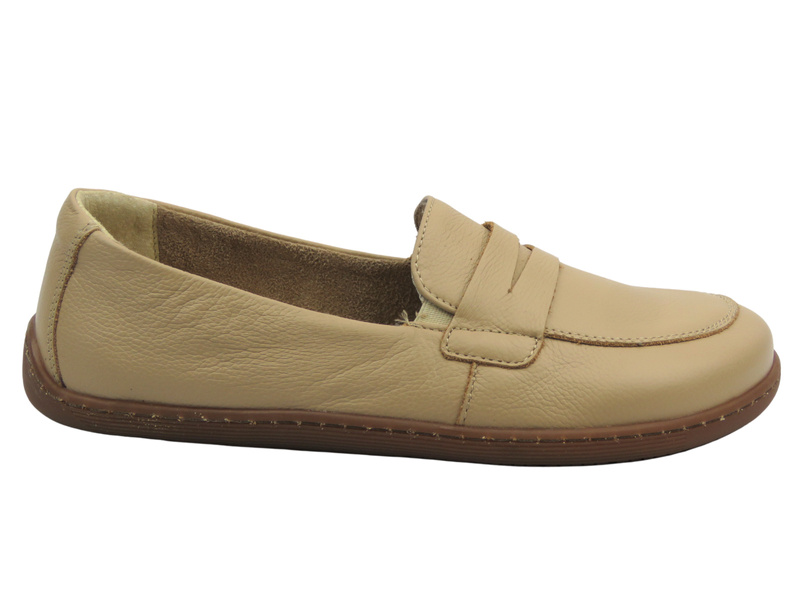 Barefooty, półbuty damskie Helios 433 ecru wsuwane