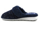 Miękkie, futerkowe kapcie damskie z serduszkiem - INBLU LB-90, granatowe