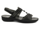 Sandały damskie ze skóry naturalnej - Helios 722, czarne
