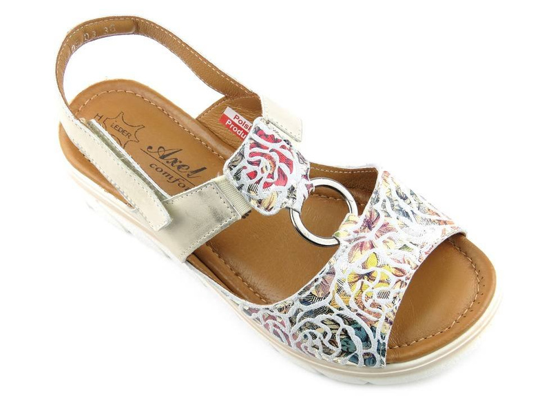 Wygodne sandały damskie o tęgości H - Axel 2444, złote