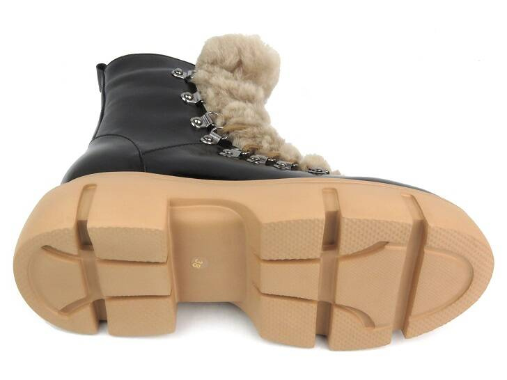 Botki skórzane trapery damskie - VENEZIA 4332, czarne