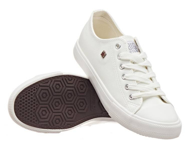 Trampki męskie ze skóry ekologicznej - Big Star V174347, białe