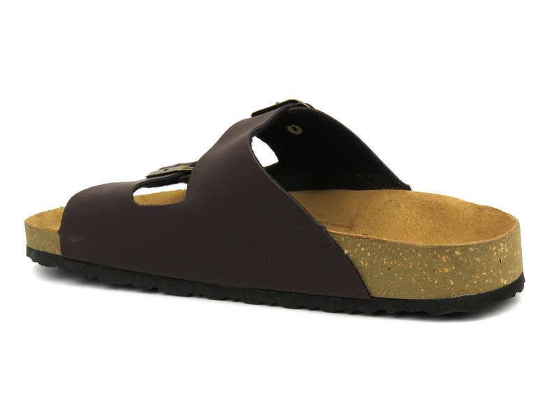 Klapki męskie z klamrami - INBLU Ricibi, brązowe