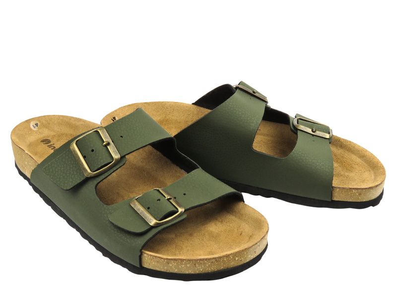 Klapki męskie z klamrami INBLU NU-09, zielone