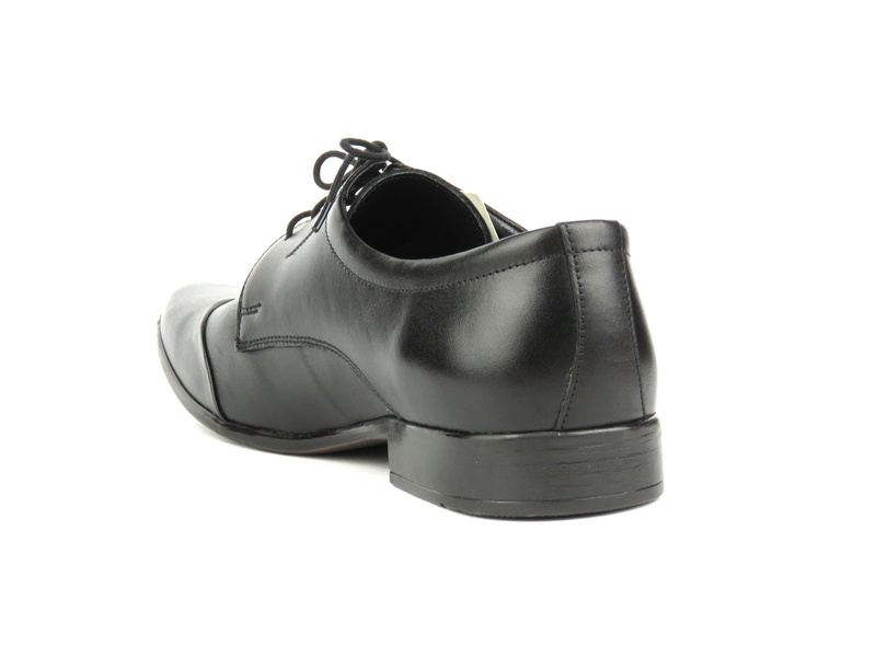 Skórzane półbuty męskie wizytowe Moskała 220, czarne