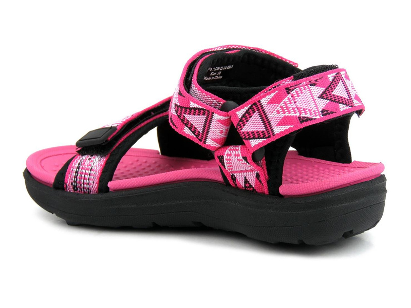 Sportowe sandały dziecięce na rzepy - Lee Cooper 22-34-0962K, różowe