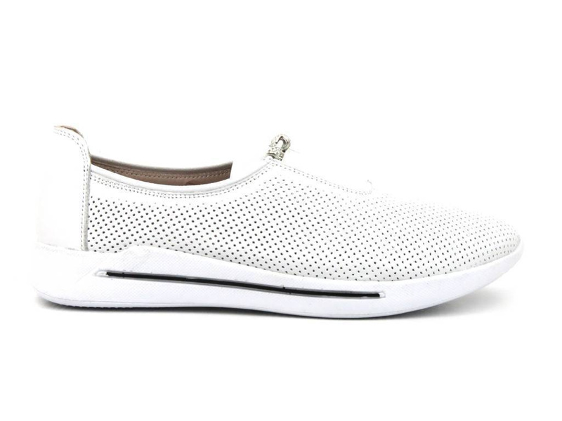 Sneakersy damskie ażurowe - VENEZIA 1345 R097, białe