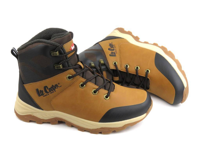 Wysokie trekkingi męskie zimowe - LEE COOPER LCJ-23-01-2046M, brązowe