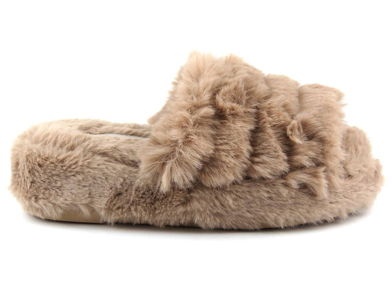 Futerkowe, miękkie kapcie damskie TAMARIS 27200, beżowe