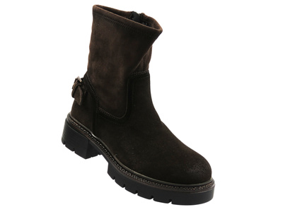 Ocieplane Botki Damskie - Potocki 25-96307 Brązowe Na Zamek