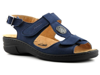 Wygodne sandały damskie o tęgości H - Axel 2275, granatowe