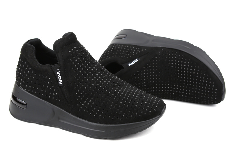 Buty damskie sportowe wsuwane - INBLU IN001310, czarne