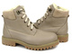 Skórzane traperki, śniegowce damskie z wełną - HELIOS Komfort 555, beżowe