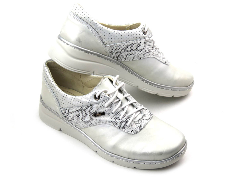 Półbuty damskie, sneakersy polskiej produkcji - HELIOS Komfort 396, srebrne