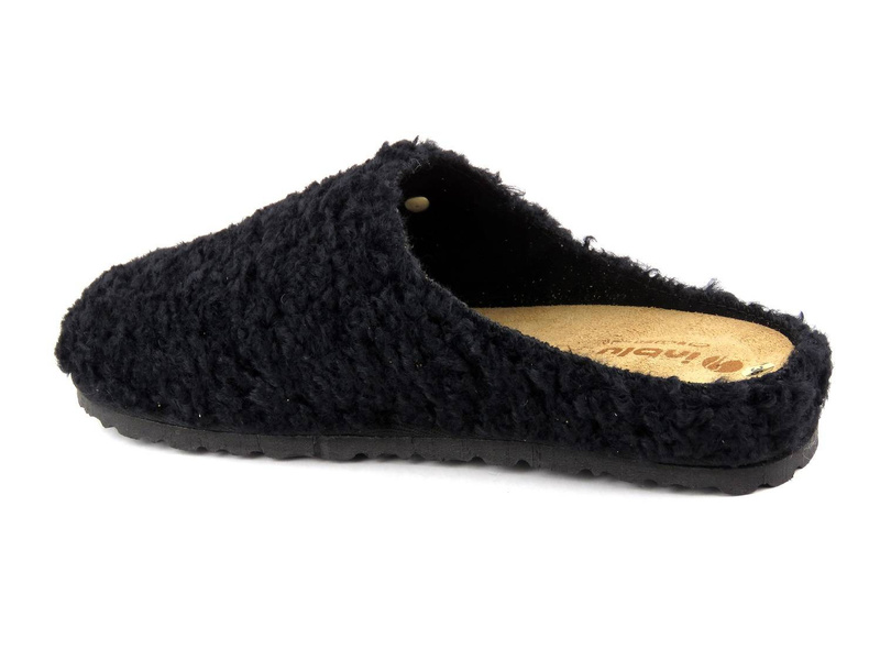 Kapcie damskie ze skórzaną, wyjmowaną wkładką - INBLU CS-33, czarne