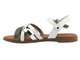 Skórzane sandały damskie zapinane na sprzączkę białe Cambell 25-64008