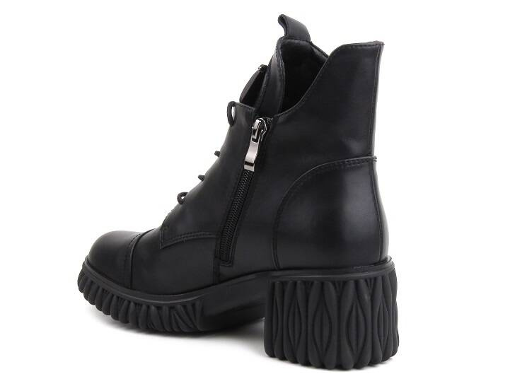 Skórzane botki damskie - Artiker 51C0546, czarne