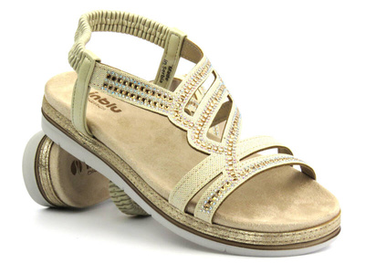 Wygodne sandały damskie - INBLU SA-47, złote