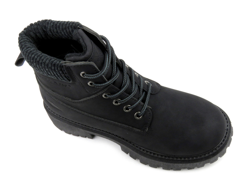 Trapery, ciepłe buty damskie zimowe - Cross Jeans MM2R4012, czarne