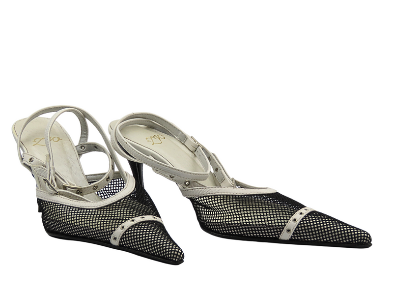 Skórzane czółenka damskie na szpilce - Zygmunt 290 białe