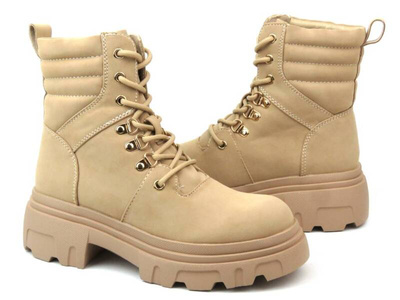 Trapery, botki damskie - EVENTO 22BT35-5215, beżowe