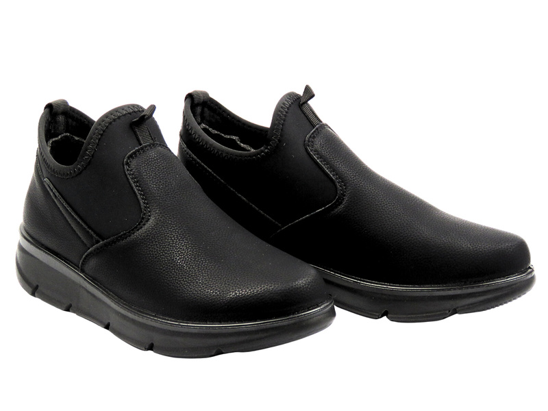 Wsuwane półbuty męskie Potocki 25-90356, czarne